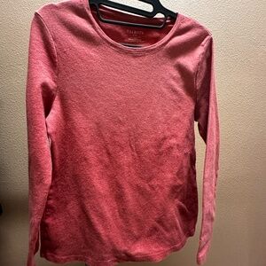 Talbot's Long Sleeve Cotton Tshirt, Coral, Size L